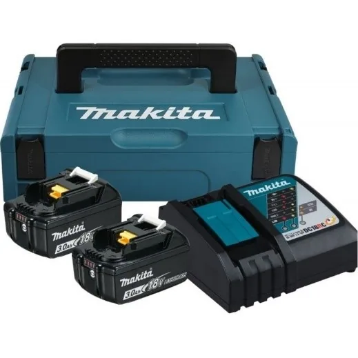 CARGADOR 18V CON 2 BATERIAS 3.0Ah MAKITA