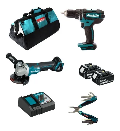 Pulidor Angular Inalámbrica, Taladro Inalámbrico, 2 Baterías 3Ah, Cargador Estándar, Multitool y Maletín.